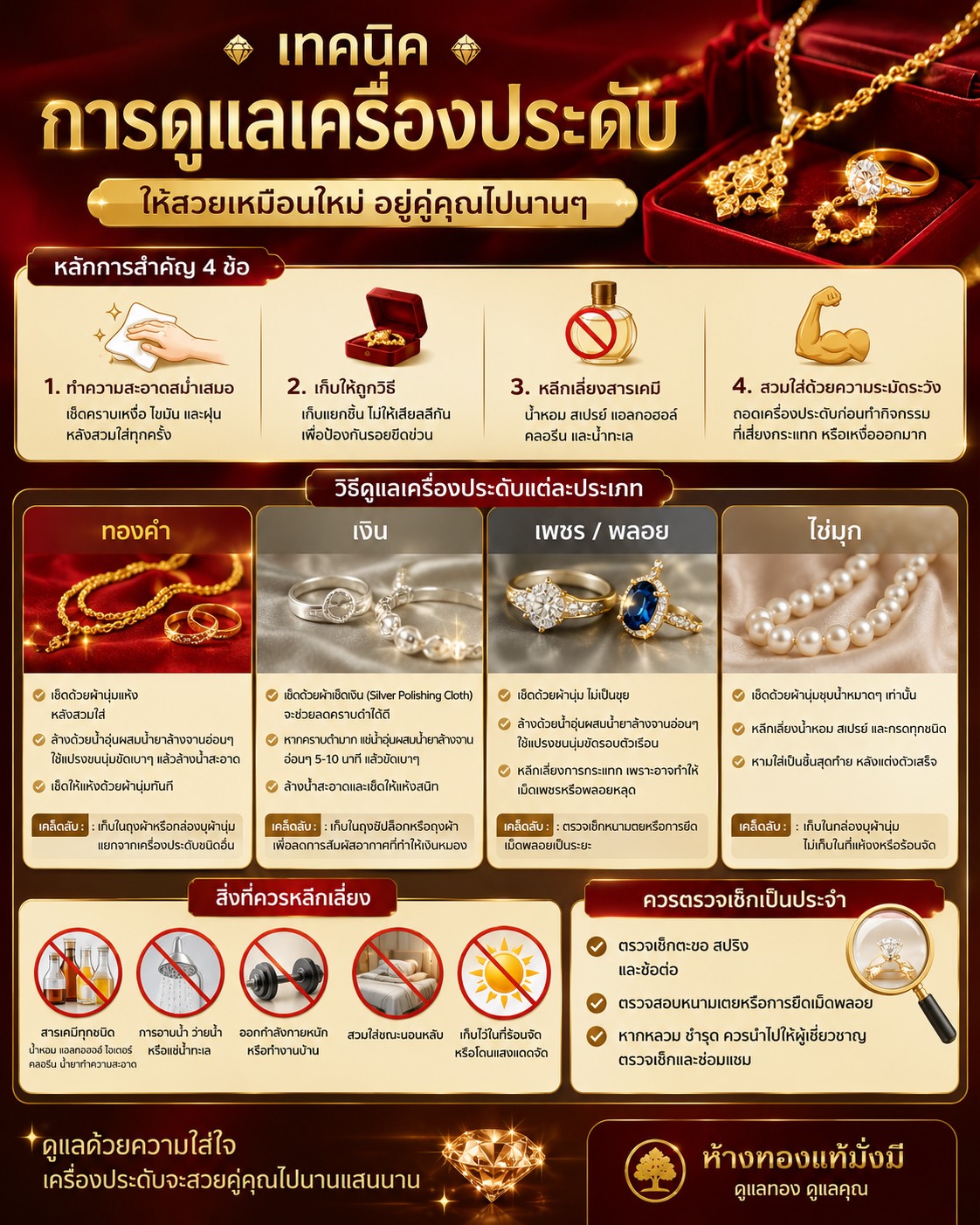 เทคนิคการดูแลรักษาเครื่องประดับทองให้เงางามเหมือนใหม่